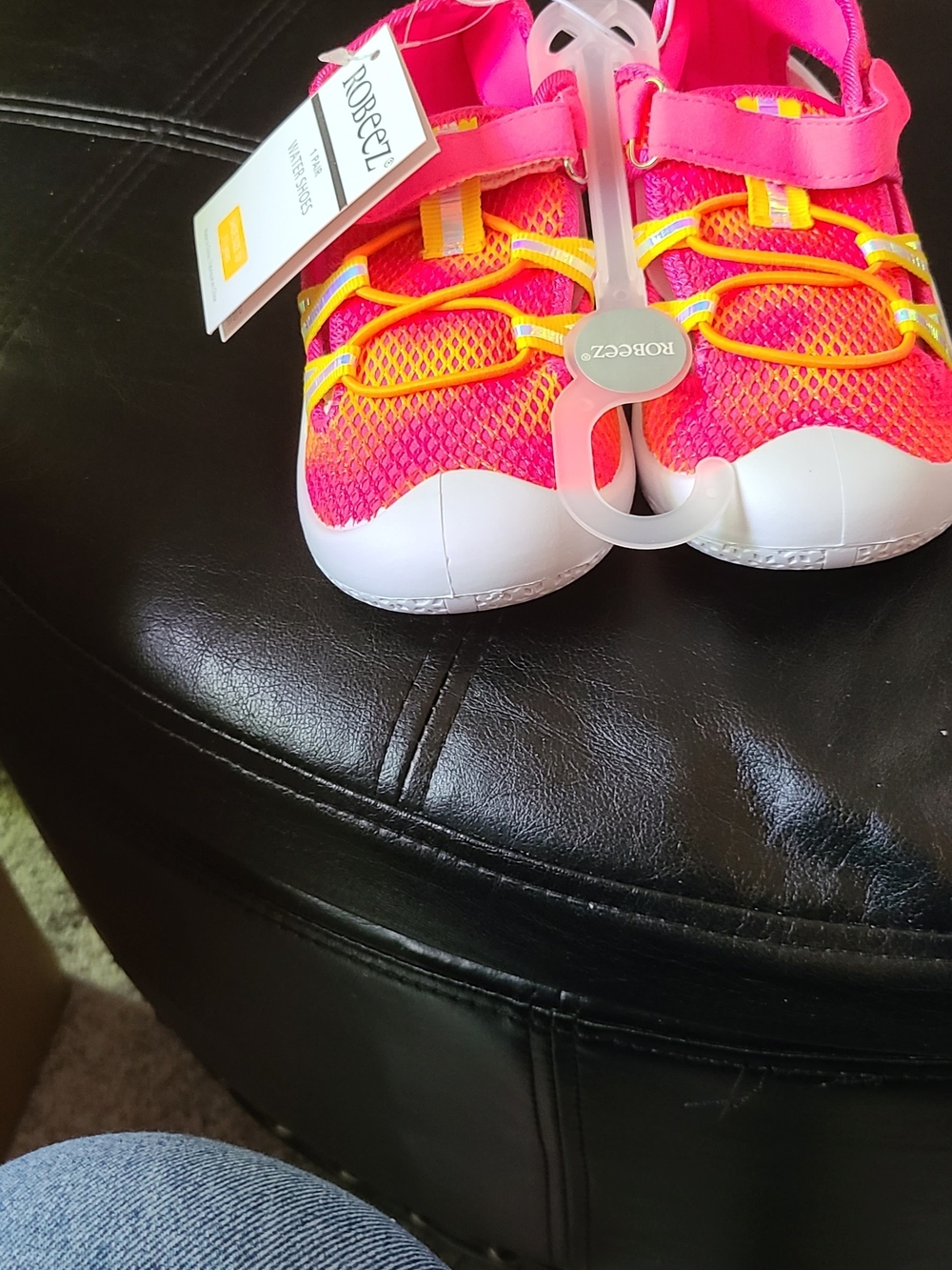 Robeez Kids Hot Pink and Yellow Sandal/Water Shoes Size 10